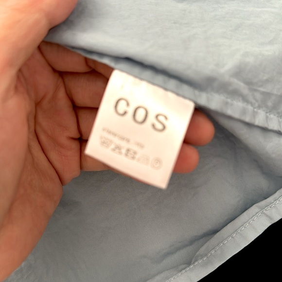 COS Smocked Blue Off The Shoulder Top - Picture 5 of 6